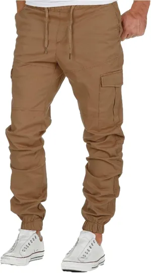 Men's Hiking Tactical Pants Khaki Pants Mens Relaxed Fit Dress Sweatpants for Men Jogger Scrubs for Mens Brown Pants