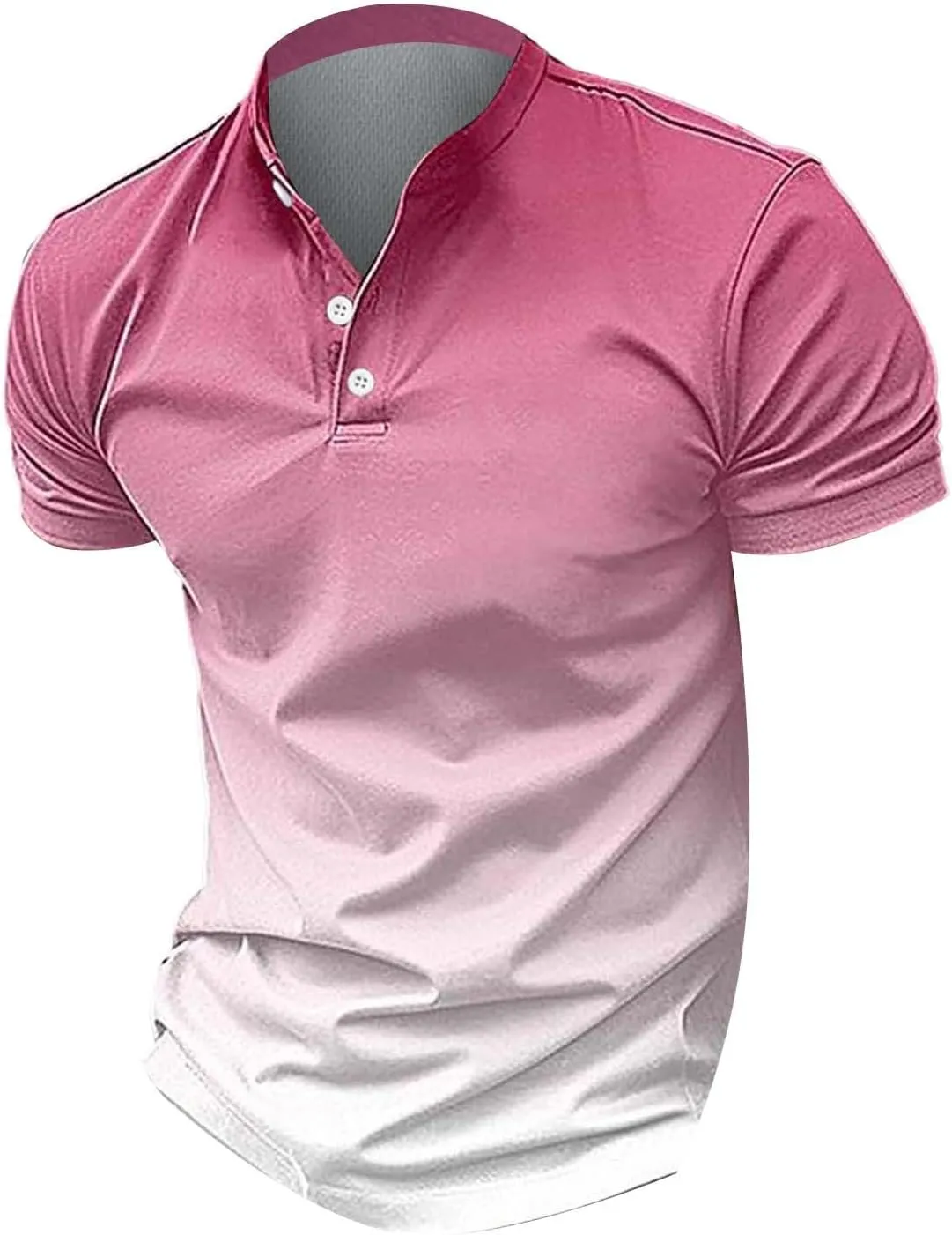 Men's Polo Shirts 2024 Soft Loose Outdoor Sports Lapel Solid Color Camouflage Printing Raglan Sleeve Top Short