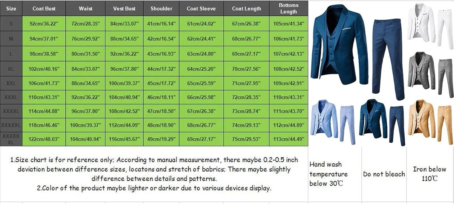 Mens Suits Slim 3 Suit Business Wedding Party Jacket Vest & Pants Men'S Dress Pants Mens Blazers and Sport Coats