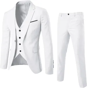 Mens Suits Slim 3 Suit Business Wedding Party Jacket Vest & Pants Men'S Dress Pants Mens Blazers and Sport Coats