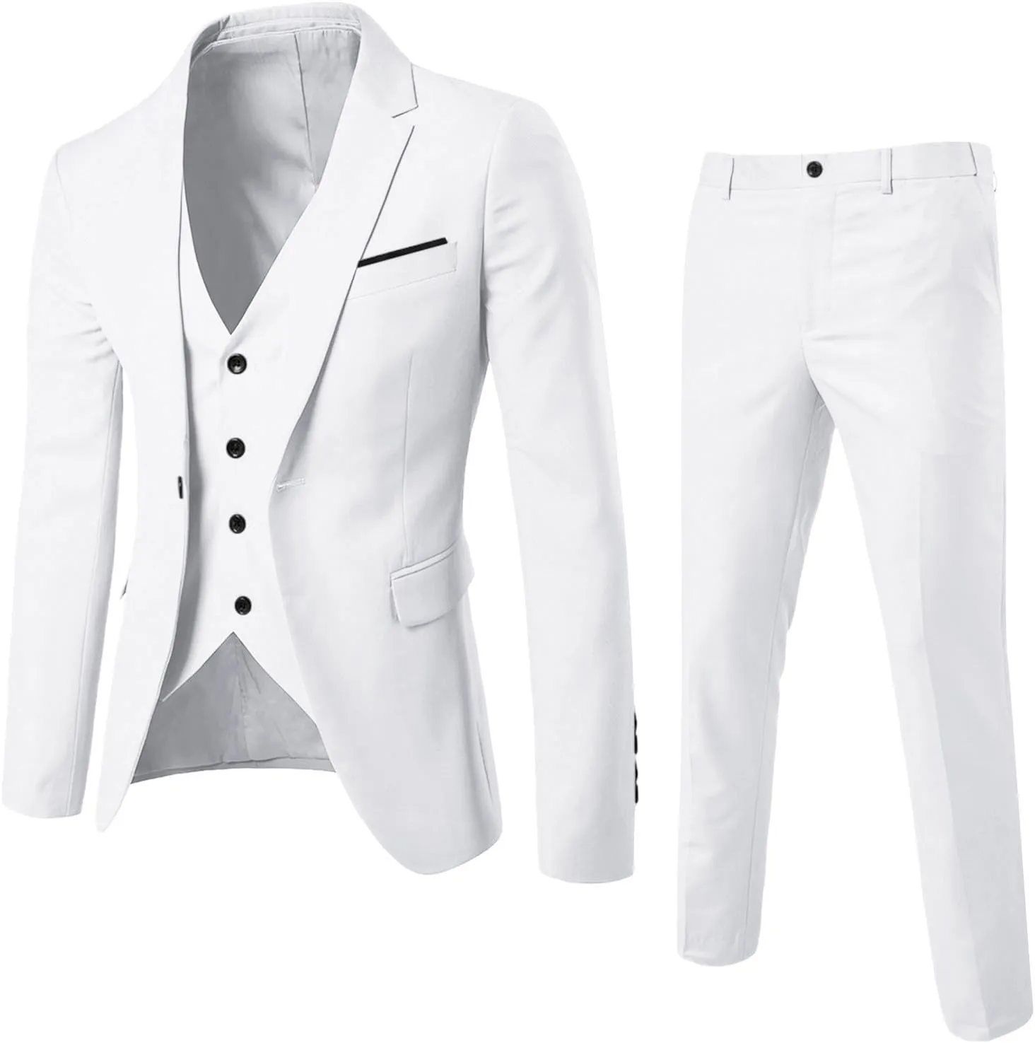 Mens Suits Slim 3 Suit Business Wedding Party Jacket Vest & Pants Men'S Dress Pants Mens Blazers and Sport Coats