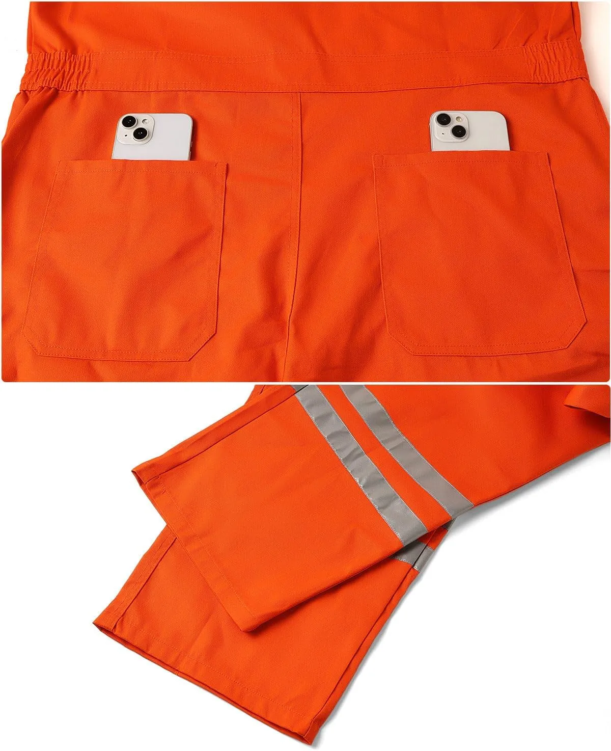 Men's Work Coverall High Visibility Overalls Mechanics Coveralls Workwear Jumpsuit with Multi Pockets