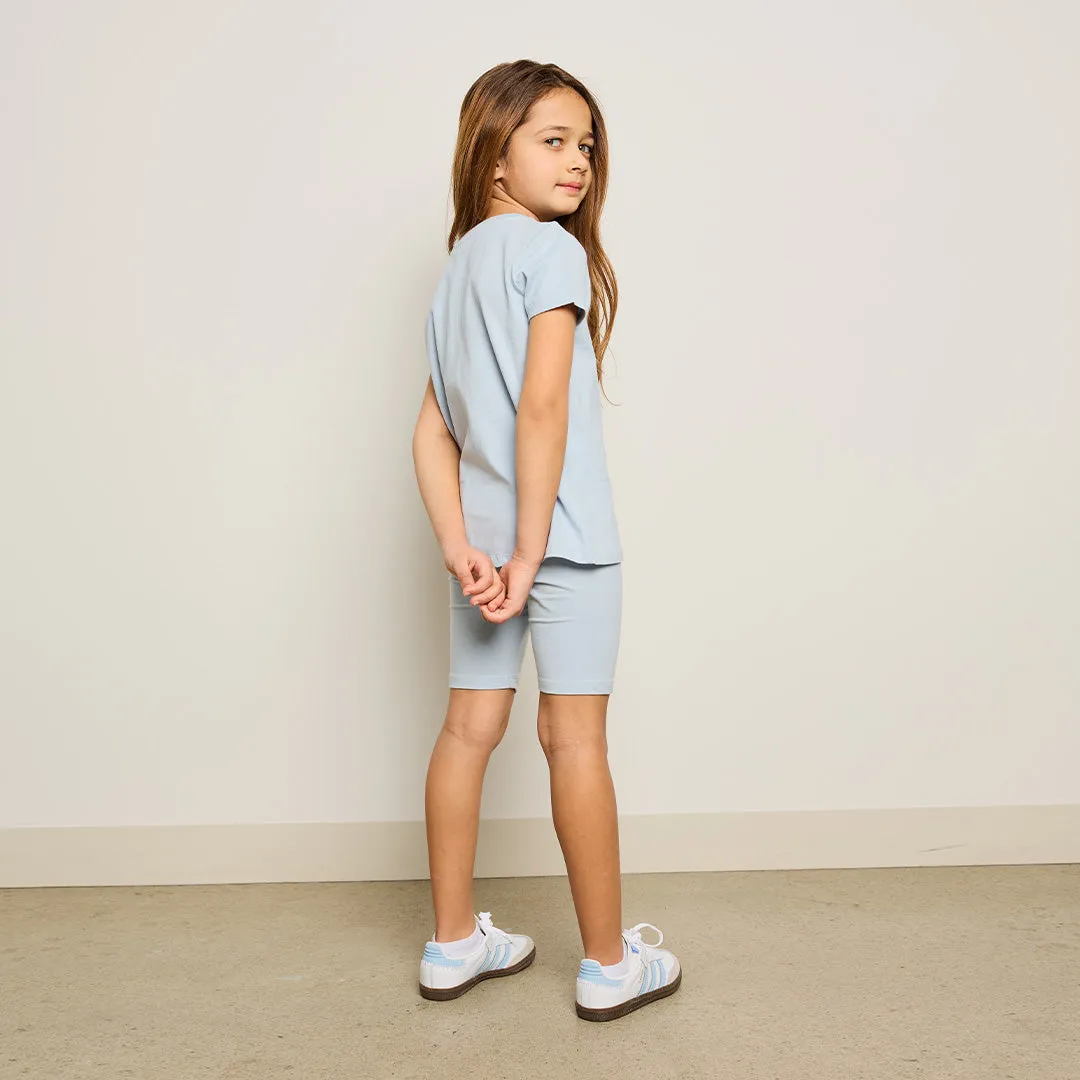 Mist Blue Miles Basics Biker Shorts