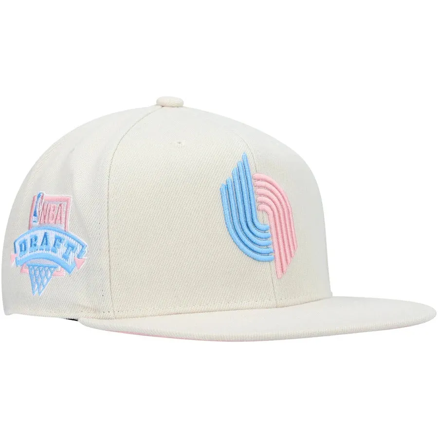 Mitchell & Ness x Lids Portland Trail Blazers Cream NBA Draft Hardwood Classics Cake Pop Fitted Hat