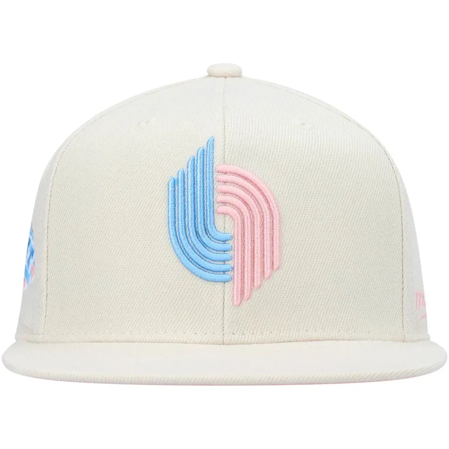 Mitchell & Ness x Lids Portland Trail Blazers Cream NBA Draft Hardwood Classics Cake Pop Fitted Hat