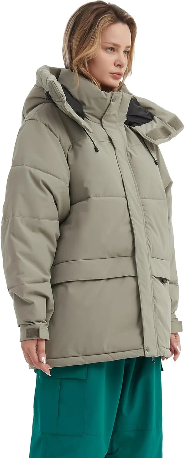 NOMADIKA Oversize Waterproof Ski Jacket Thick Snow Coats with Detachable Hood Winter Skiing Snowboard Jackets for Women Men