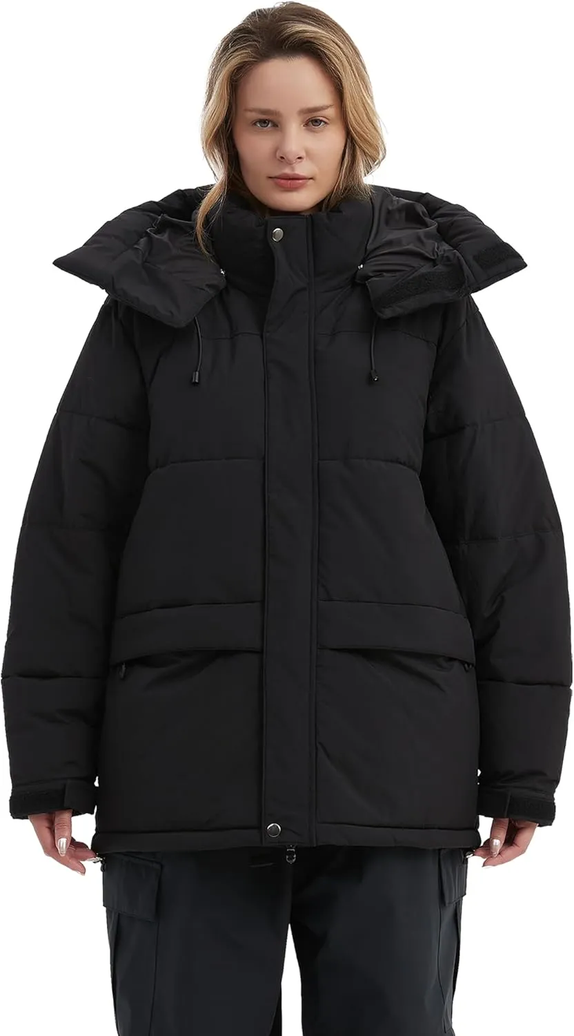 NOMADIKA Oversize Waterproof Ski Jacket Thick Snow Coats with Detachable Hood Winter Skiing Snowboard Jackets for Women Men
