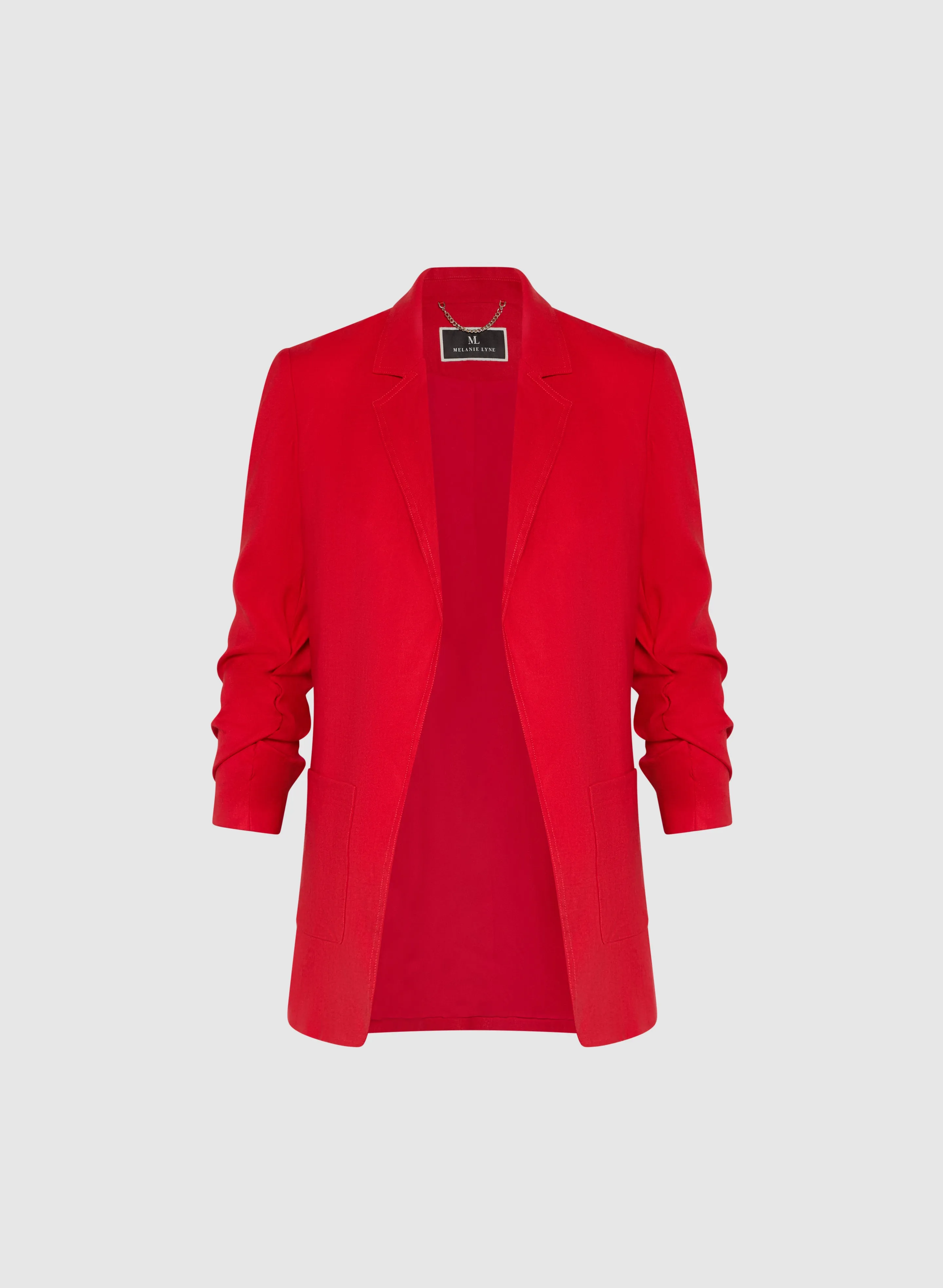 Open Linen-Blend Blazer