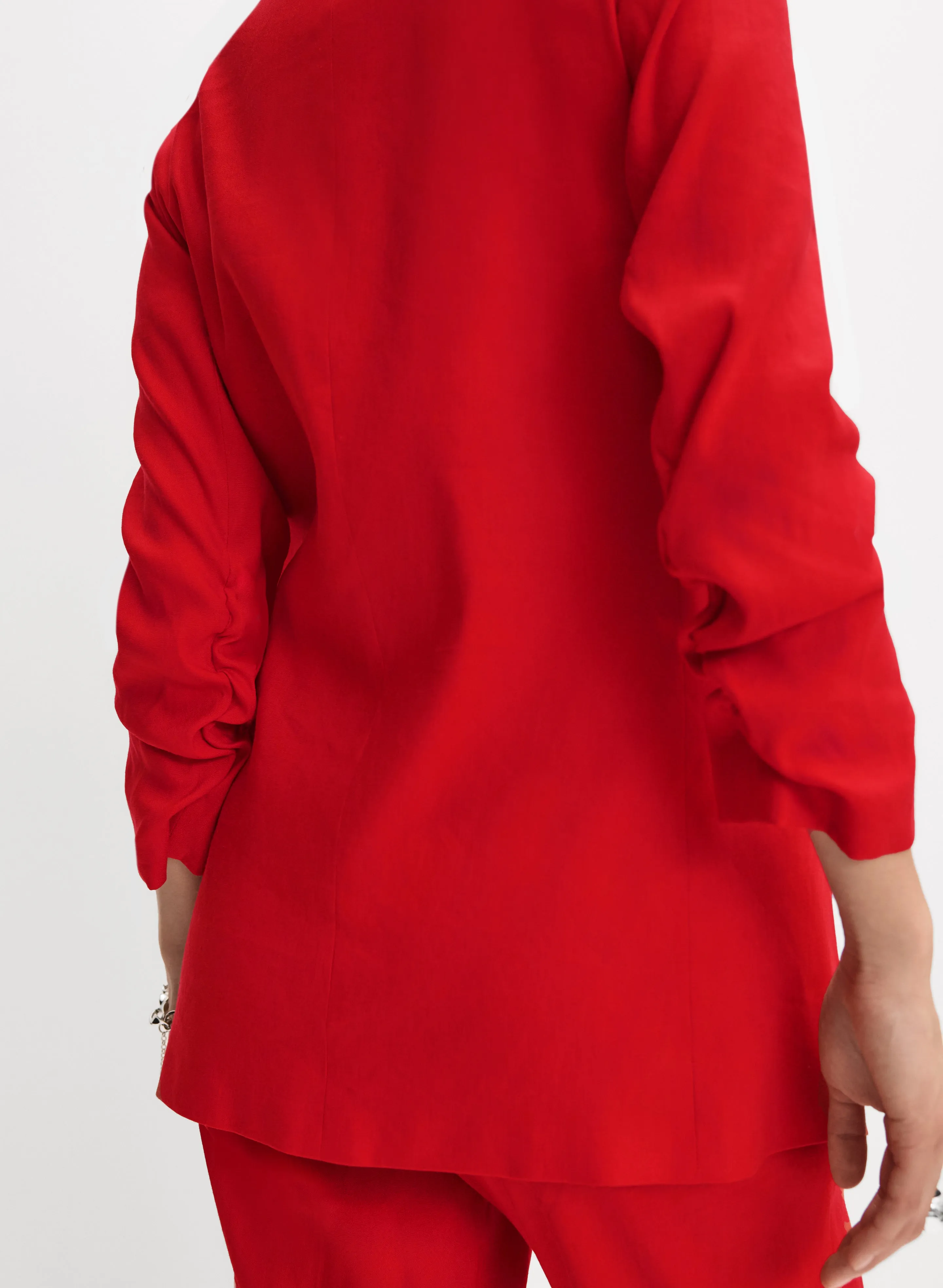 Open Linen-Blend Blazer