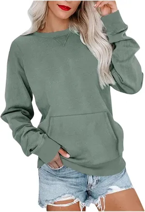 Oversized Sweatshirt for Women Crewneck Casual Long Sleeve Shirts Basic Pullover Top Fashion Clothing Outerwear