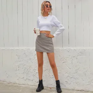 Plaid High Waist Mini Skirt