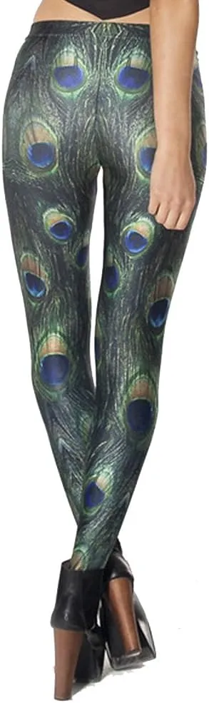 QZUnique Leggings for Women, Halloween Full-Length Printed Legging Footless Elastic Yoga Pants, Regular and Plus Size