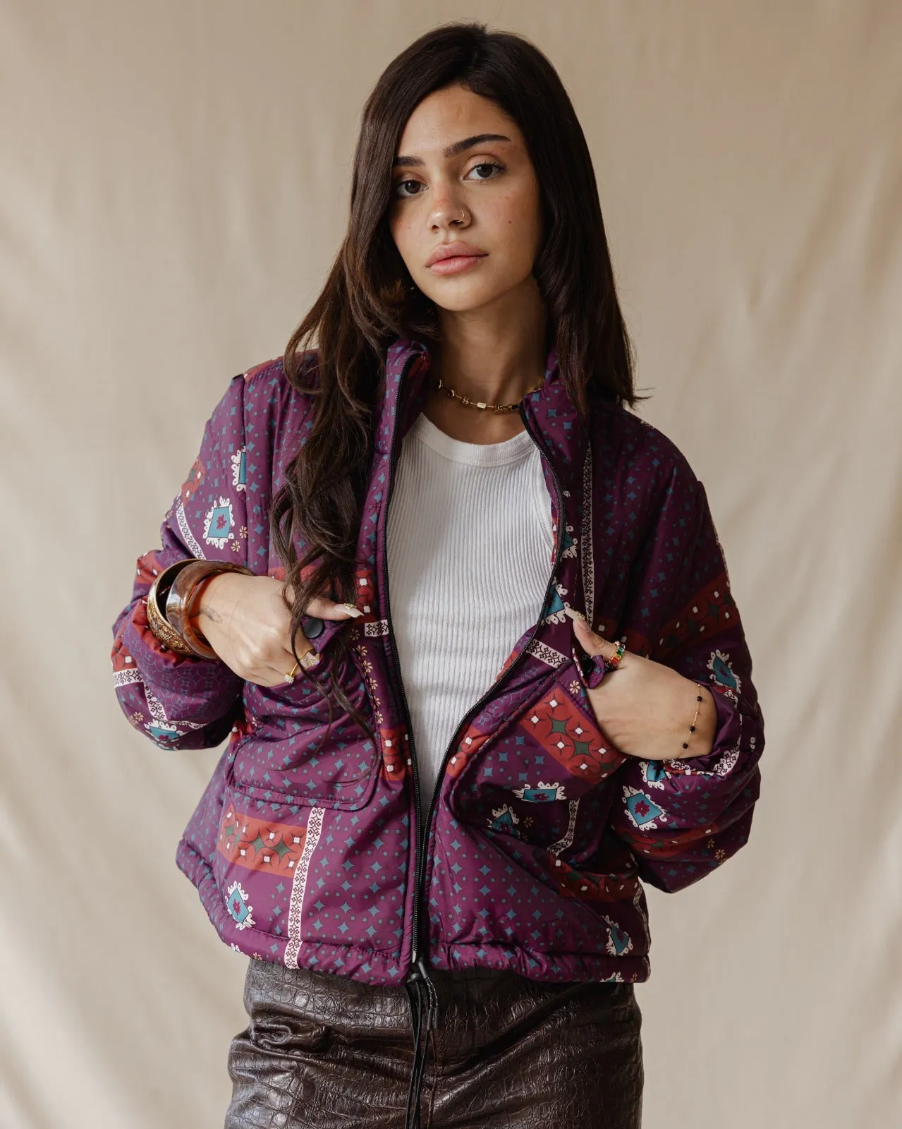 Raspberry Chocolate Puffer Jacket