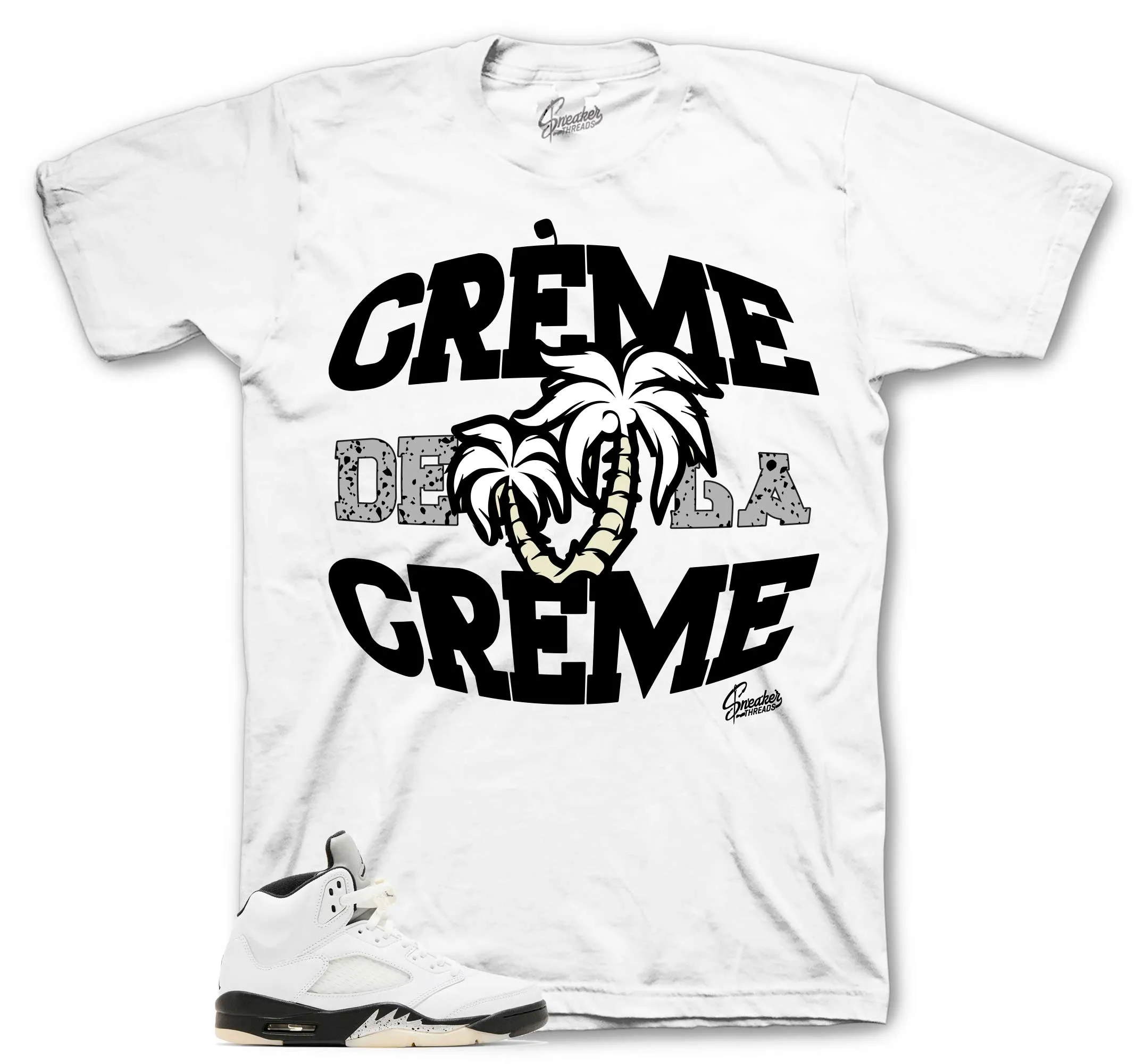 Retro 5 White Black Creme Shirt