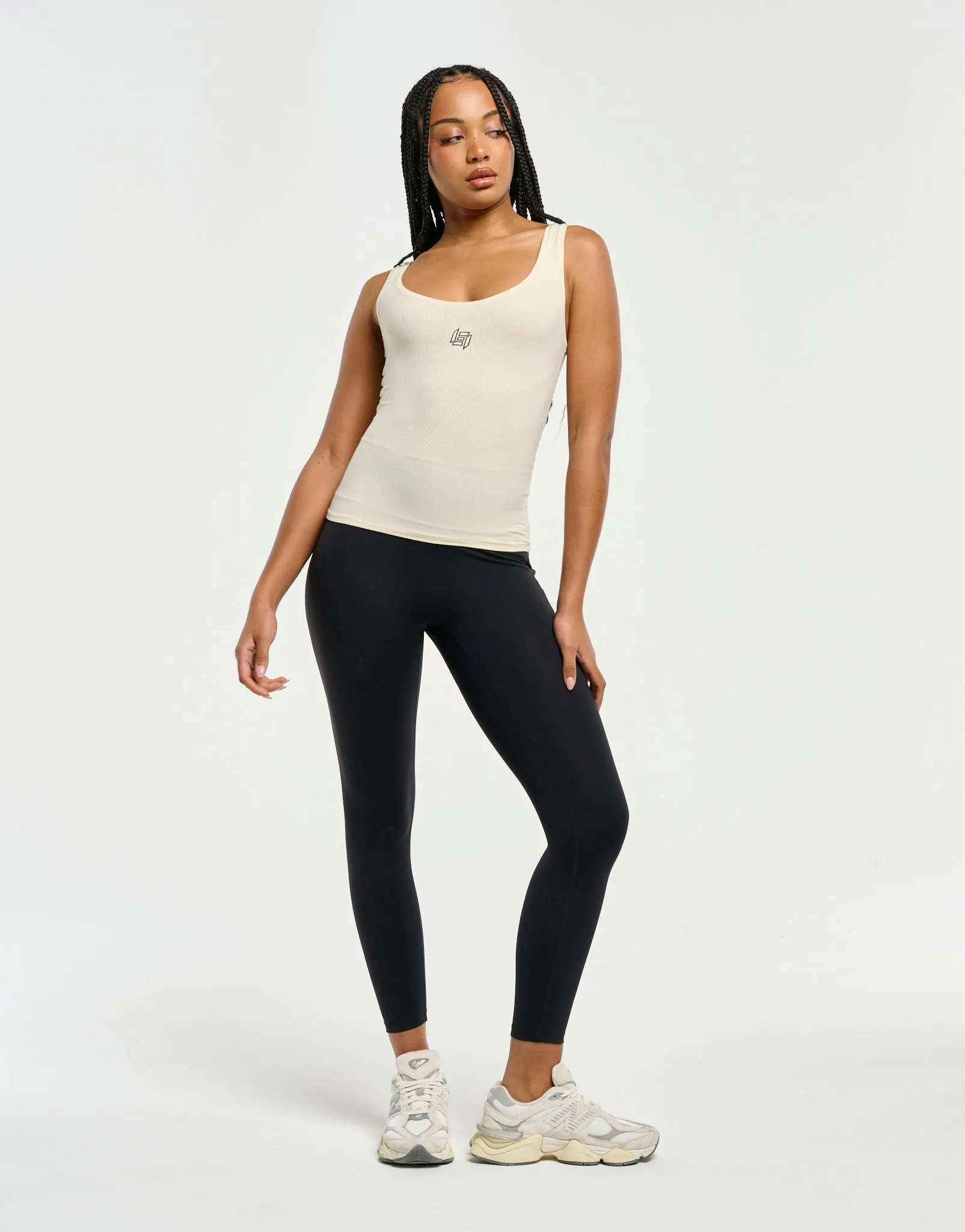 Ribbed Sculpt Tank - Taupe
