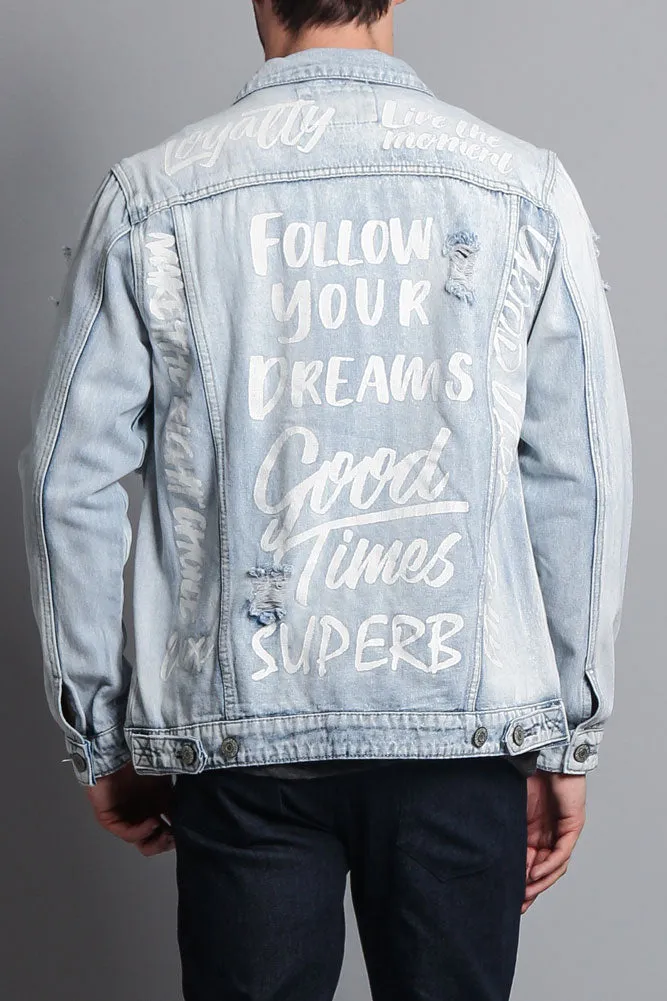 Scribbled Denim Jacket