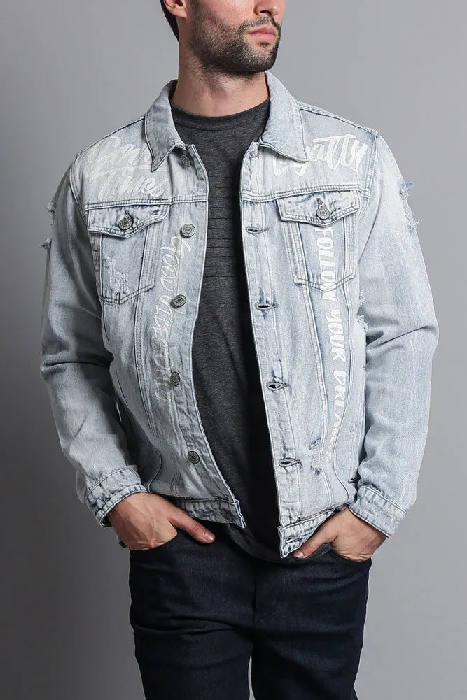 Scribbled Denim Jacket
