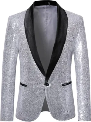 Silver Suit for Men Suit Jacket for Men Black Sequin Jackets for Women Blazer Men Mens Sport Coats and Blazers Slim Fit