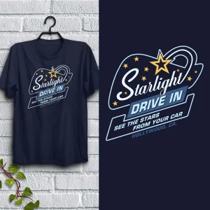 Starlight Drive In T-Shirt Adult Unisex S-2X 100% Cotton