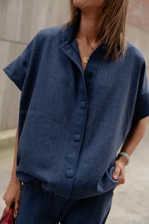 Royal Blue Tany Gilet Crown Jacket