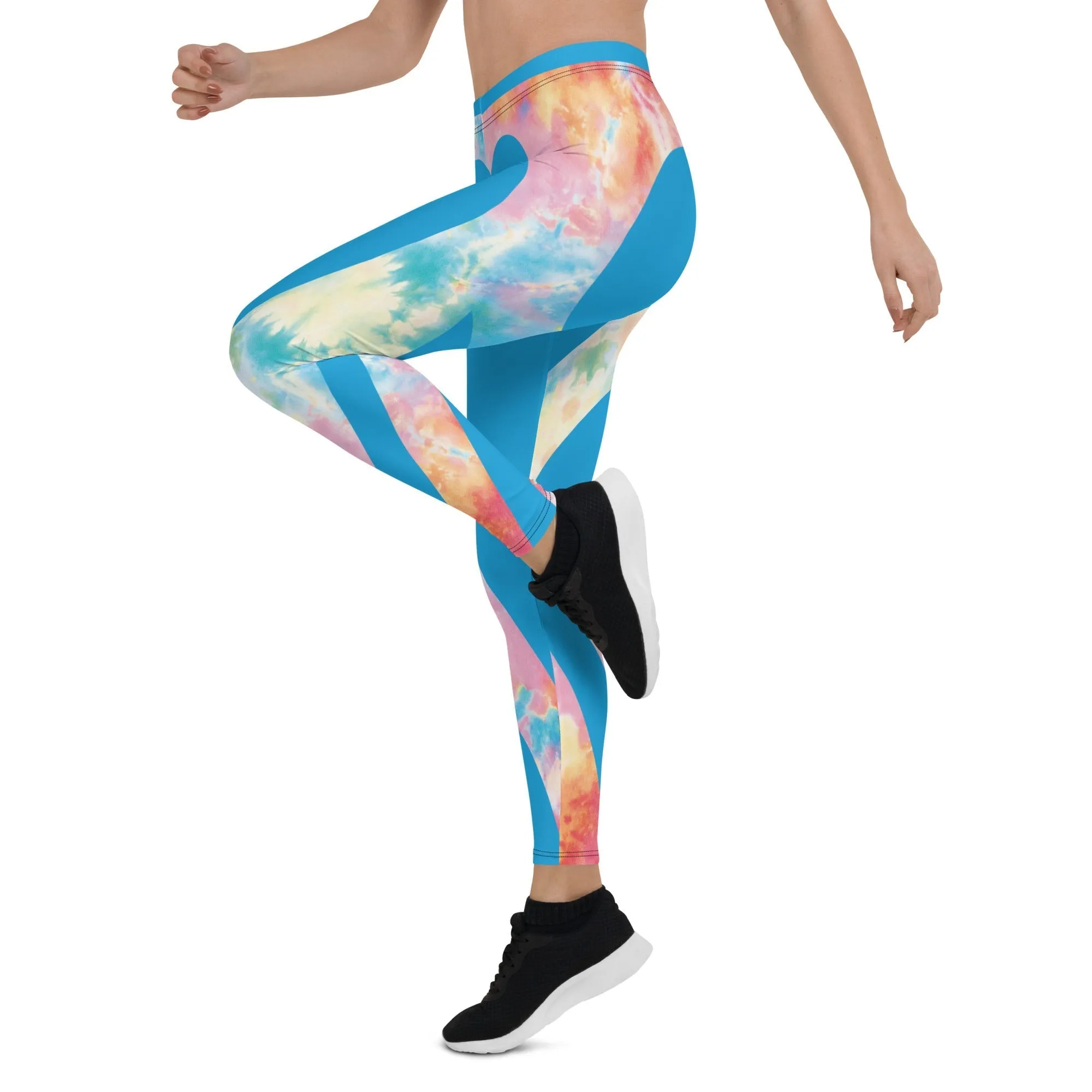 Tie Dye Heart Shaped Leggings