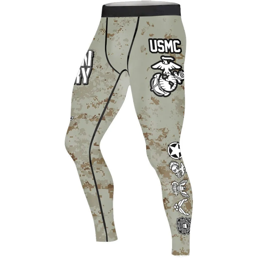 Veteran USMC Uniform Men's Compression Leggings