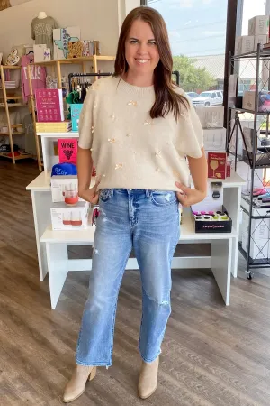 Victoria Blink High Rise Distressed Crop Straight Denim by Vervet