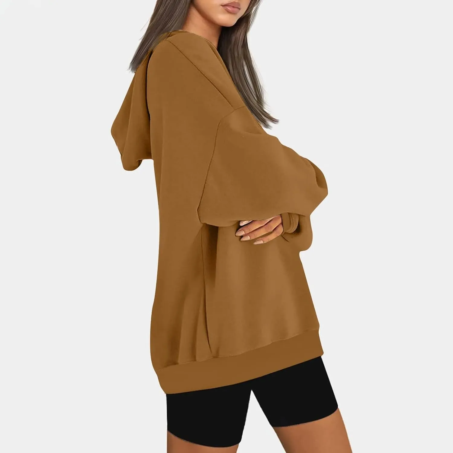 Women Fashion Hoodies 2023 Casual Fall Outfits Long Sleeve Oversized Sweatshirts Fleece Pullover Tops Trendy