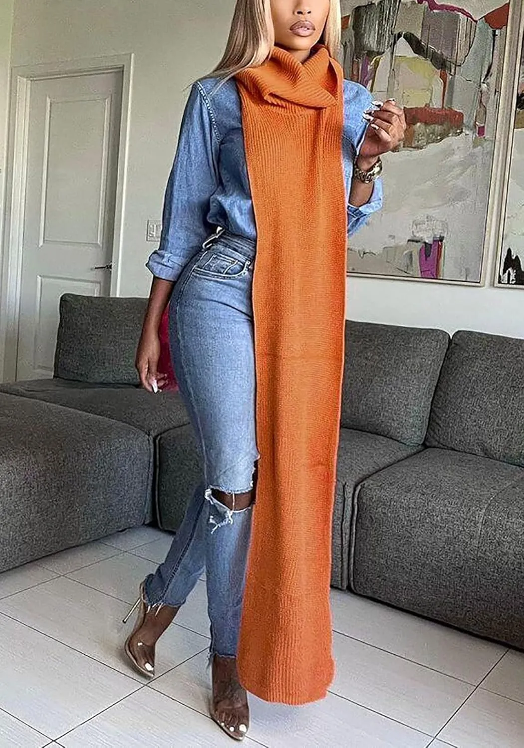 Women Sexy Knitted Turtleneck Side Split Sleeveless Sweater Dress Long Maxi Dresses Pullover Top