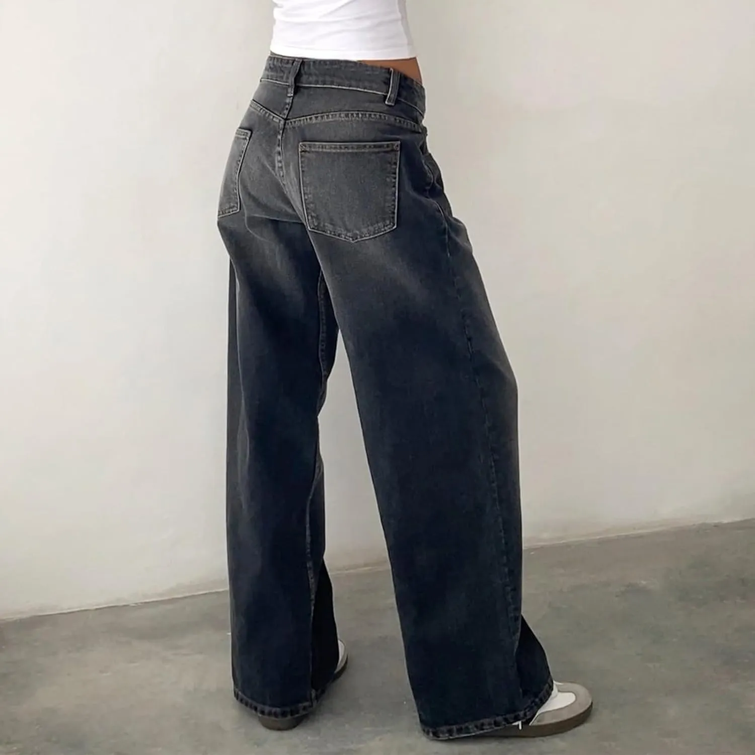 Women Wide Leg Jeans Casual High Waist Baggy Boyfriend Denim Pants Y2K Straight Streetwear Jeans Mom Jeans Trousers