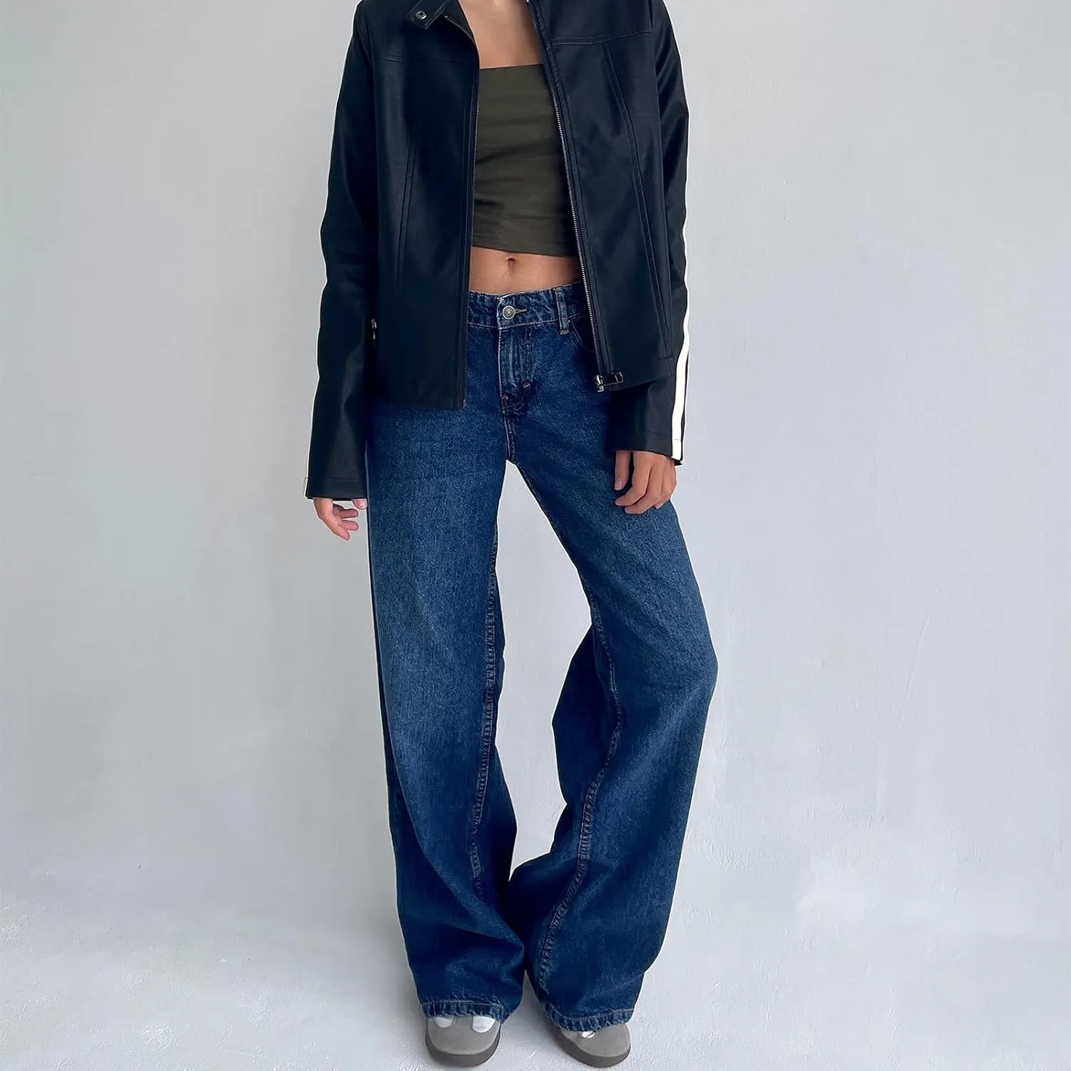 Women Wide Leg Jeans Casual High Waist Baggy Boyfriend Denim Pants Y2K Straight Streetwear Jeans Mom Jeans Trousers