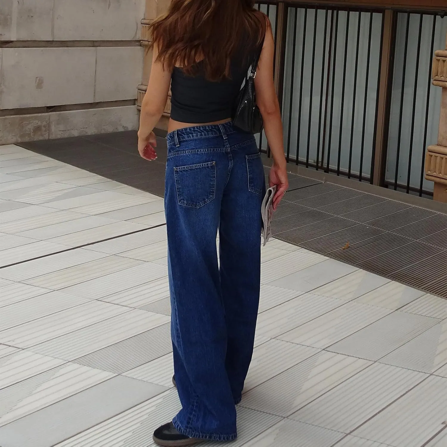 Women Wide Leg Jeans Casual High Waist Baggy Boyfriend Denim Pants Y2K Straight Streetwear Jeans Mom Jeans Trousers