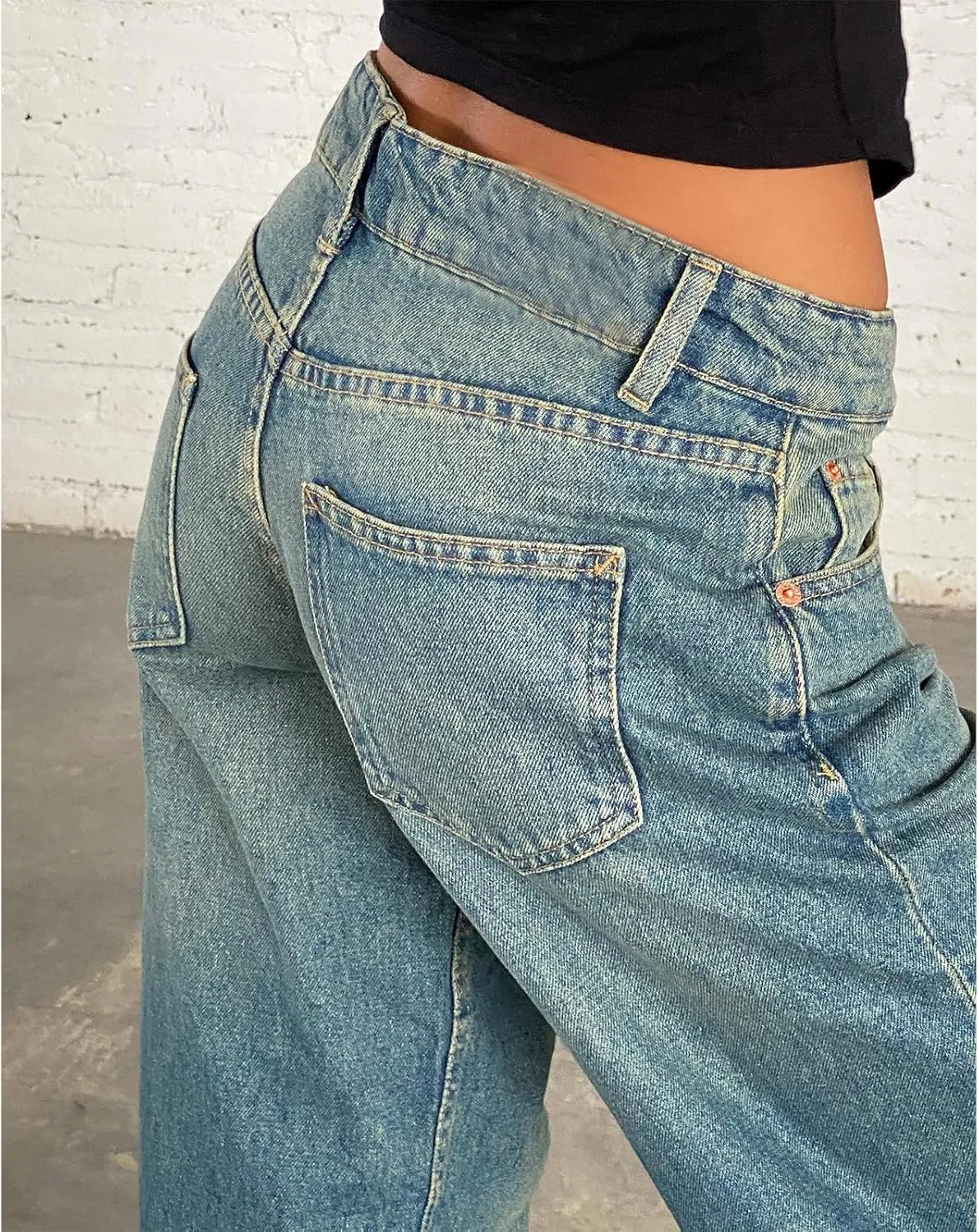 Women Wide Leg Jeans Casual High Waist Baggy Boyfriend Denim Pants Y2K Straight Streetwear Jeans Mom Jeans Trousers