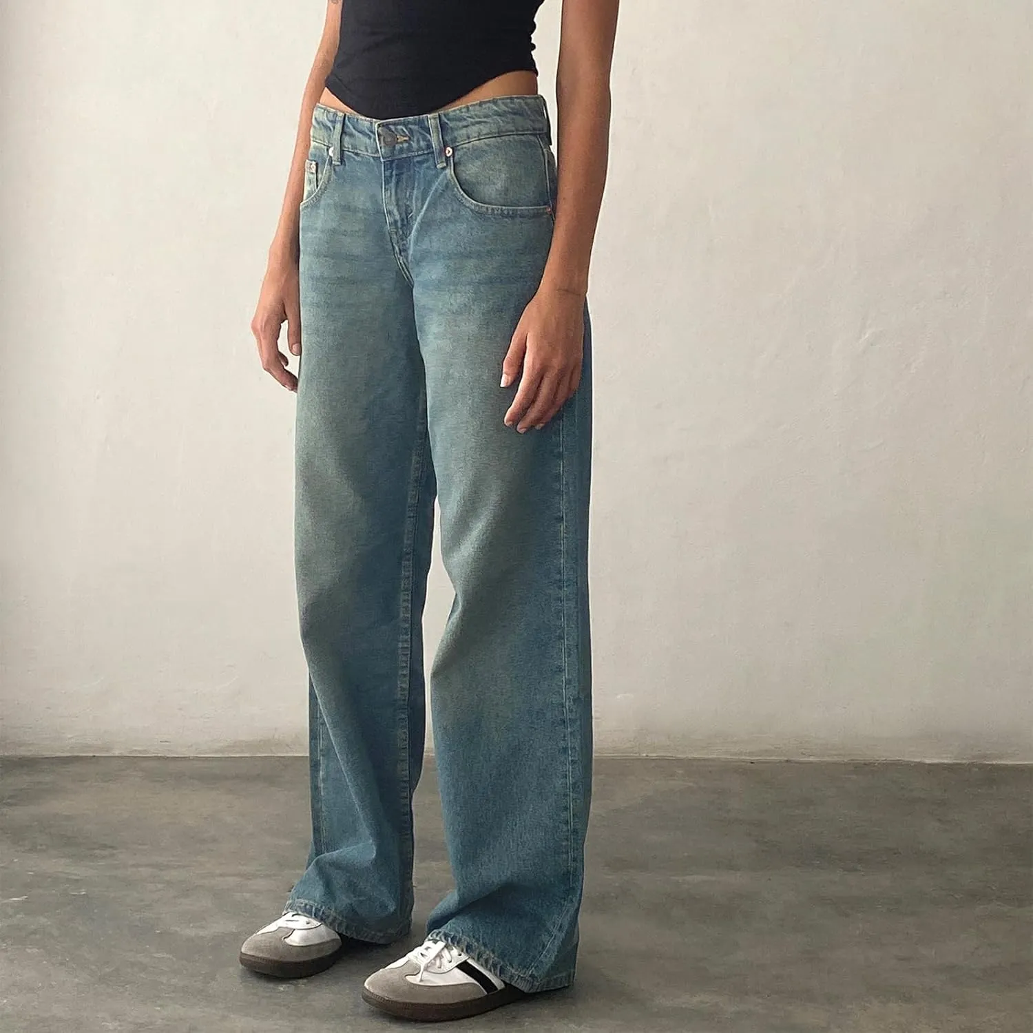 Women Wide Leg Jeans Casual High Waist Baggy Boyfriend Denim Pants Y2K Straight Streetwear Jeans Mom Jeans Trousers