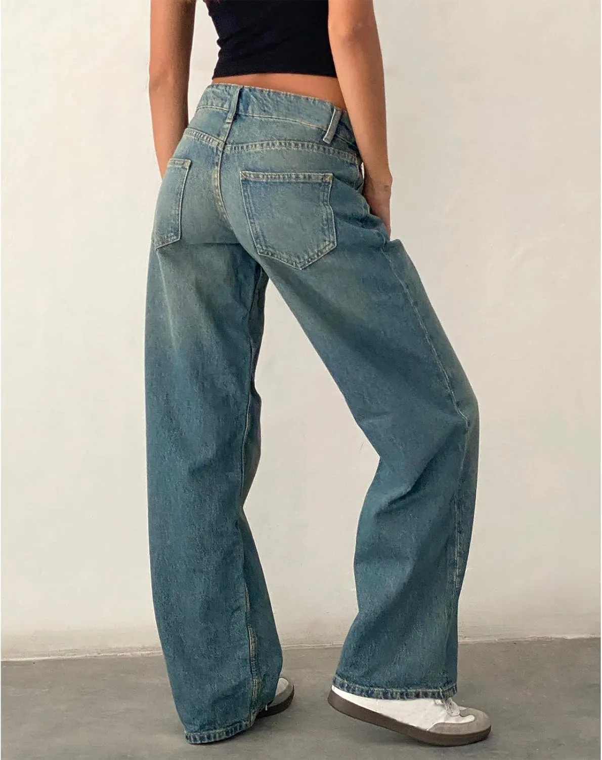 Women Wide Leg Jeans Casual High Waist Baggy Boyfriend Denim Pants Y2K Straight Streetwear Jeans Mom Jeans Trousers