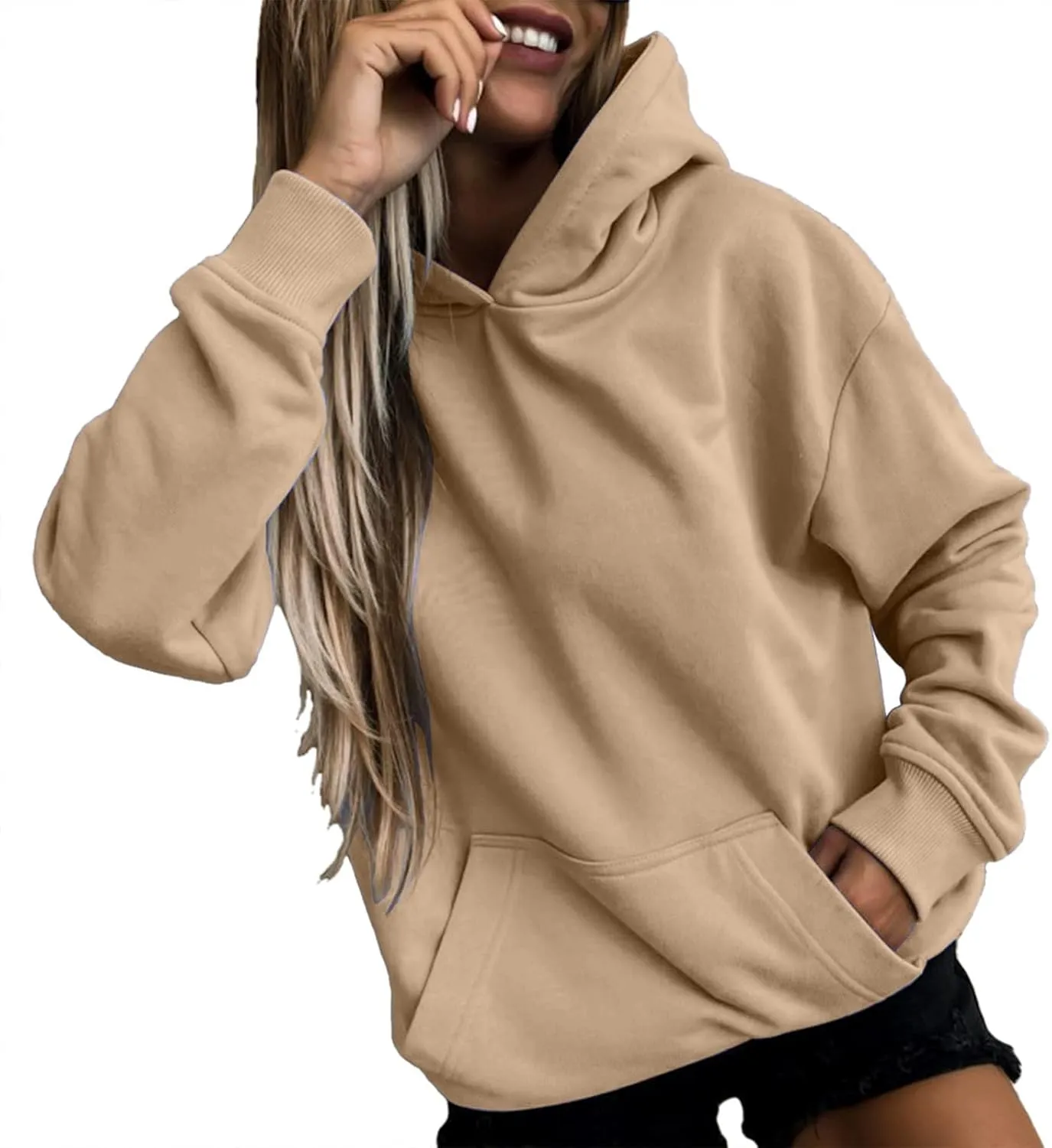 Women Y2k Hoodies Casual Oversized Sweatshirt Loose Pullover Long Sleeve Lightweight Fleece Fashion Comfy Fall Tops