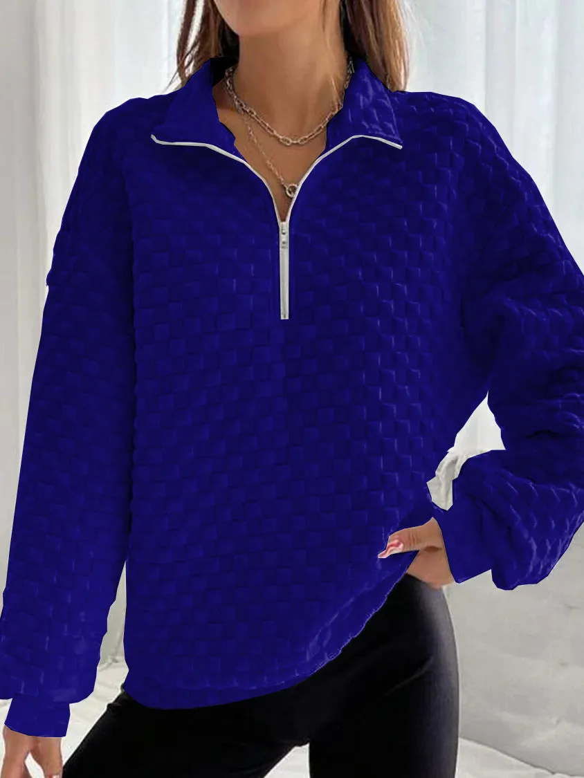 Women's Classic Versatile Knitted Texture Zipper Sweaters