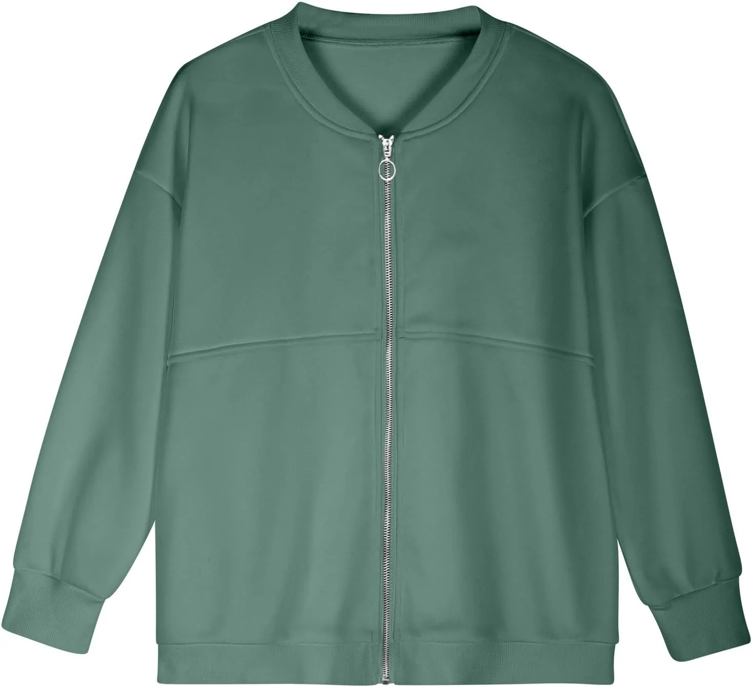 Womens Full Zip Up Sweatshirt Jackets Trendy 2024 Casual Long Sleeve Lightweight Sweatshirts Teen Girls Preppy Clothes