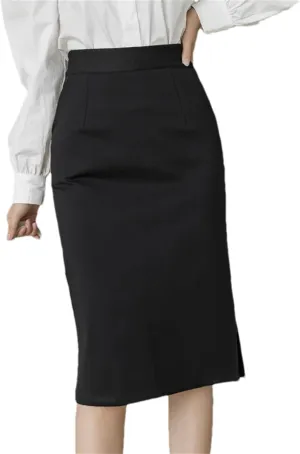 Women's High-Waisted Pencil Skirt  Solid Color Summer Knee-Length Sexy Skirt with Pockets Casual Clothing for Women