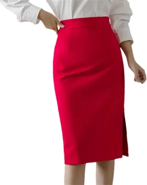 Women's High-Waisted Pencil Skirt  Solid Color Summer Knee-Length Sexy Skirt with Pockets Casual Clothing for Women