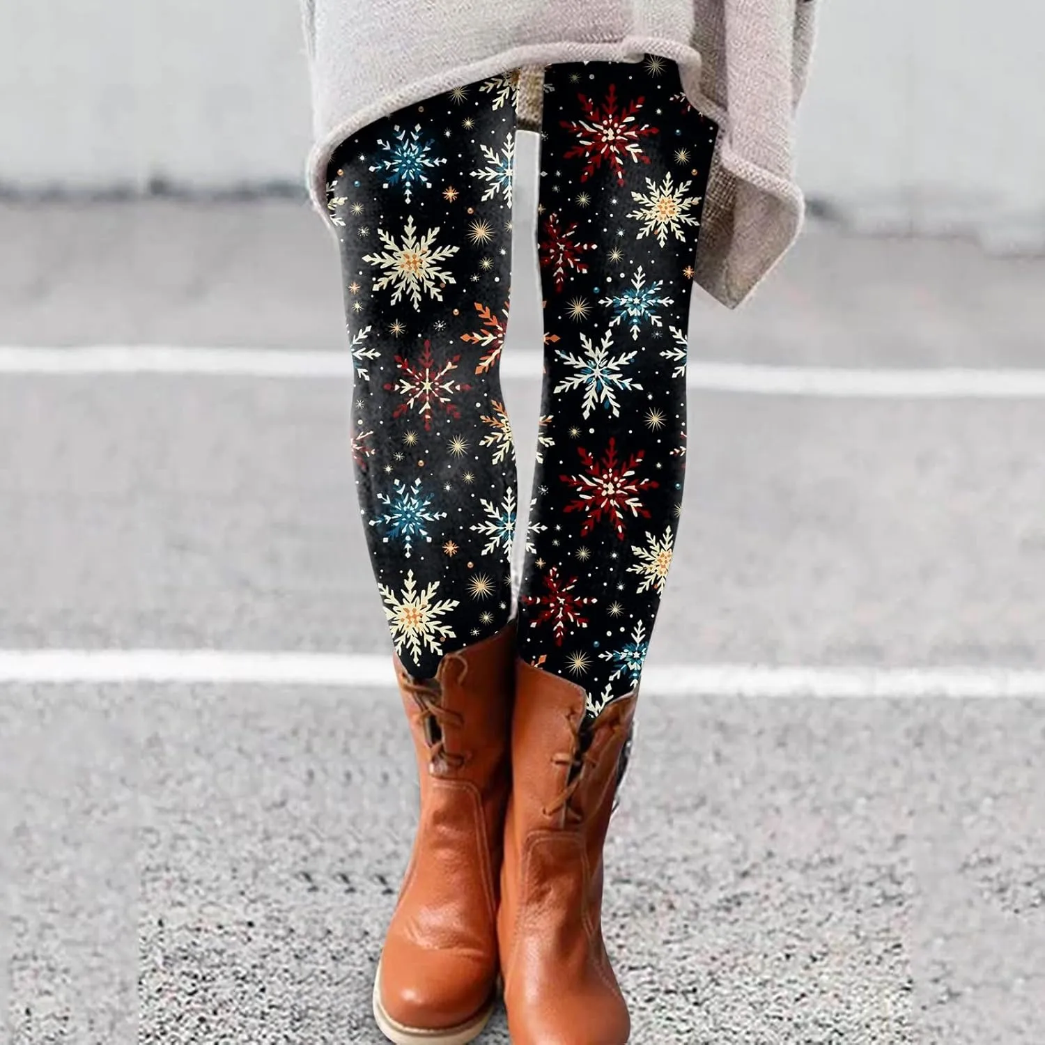 Womens Leggings and Winter Leggings Artistic Splash Printed Soft Stretchy Pants Winter Leggings for Women Plus Size