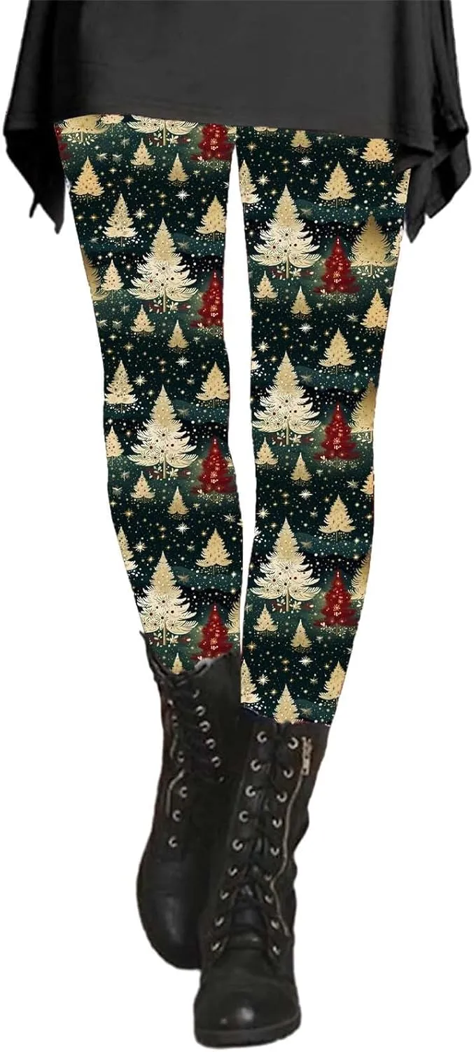 Womens Leggings and Winter Leggings Artistic Splash Printed Soft Stretchy Pants Winter Leggings for Women Plus Size