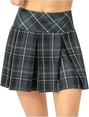Women's Pleated Skirt with Comfy Casual Stretchy Band Plaid Sports Skirt Outdoor Plus Size Swim Skirt Bathing Suits