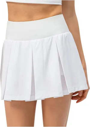 Women's Pleated Skirt with Comfy Casual Stretchy Band Plaid Sports Skirt Outdoor Plus Size Swim Skirt Bathing Suits