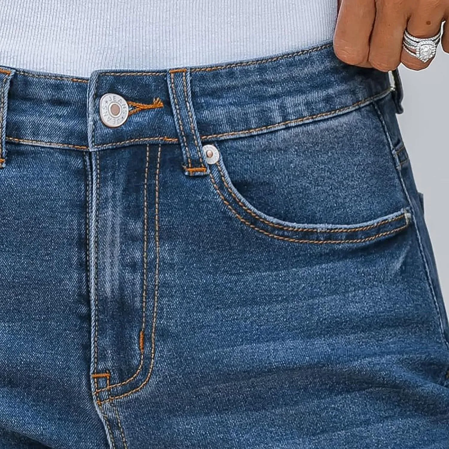 Women's Ripped Denim Shorts High Waisted Casual Stretchy Trendy Summer Y2k Baggy Girls Folded Hem Long Jean Shorts