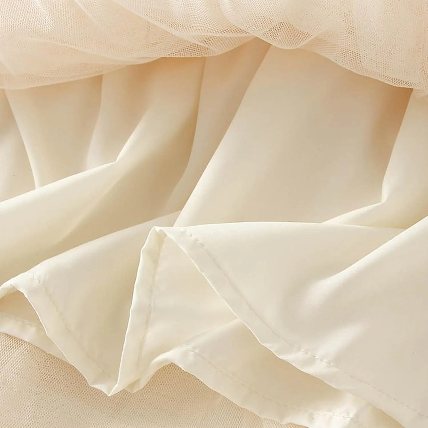 Women's Tulle Skirt,Tutu Skirt,A-Line Mesh Midi Skirtasymmetrical Pleated Elastic High Waist Layered St.