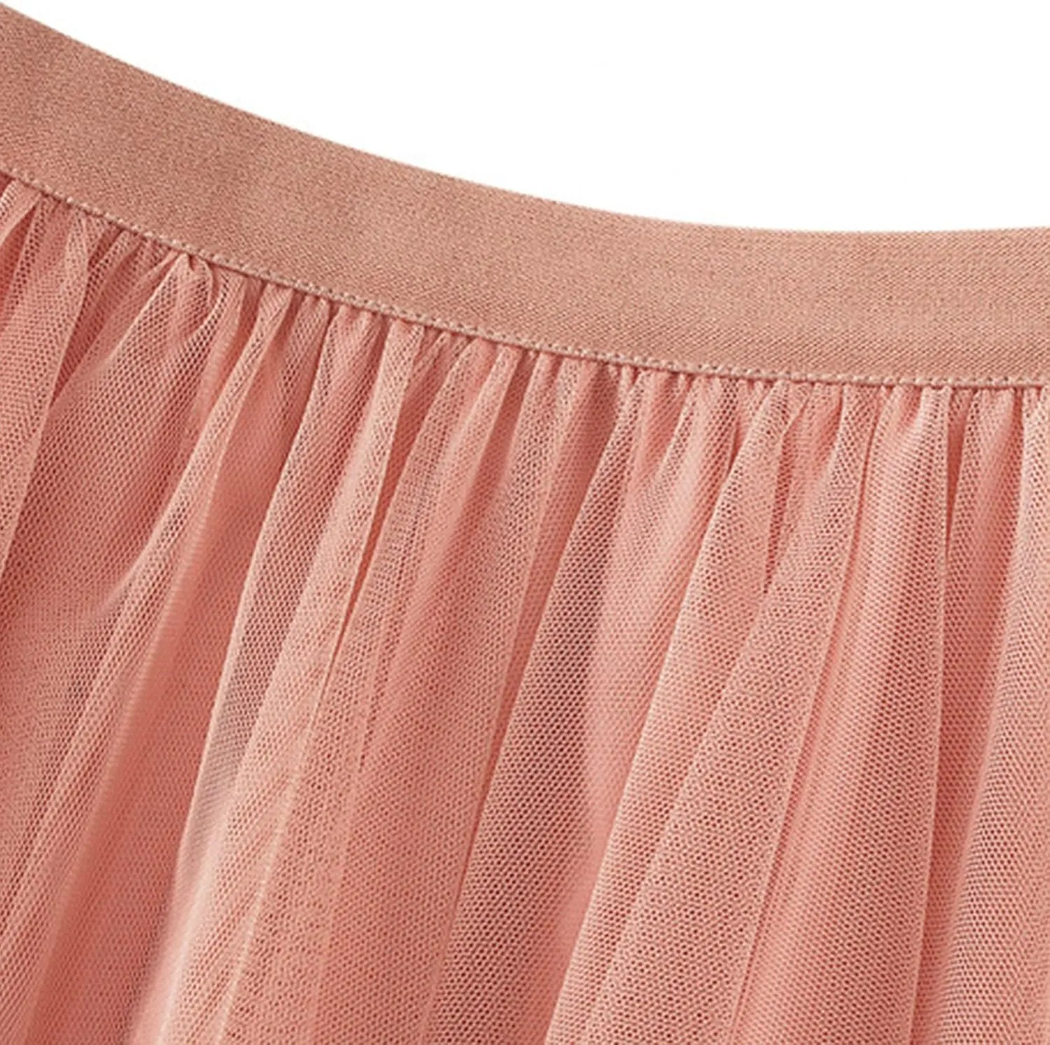 Women's Tulle Skirt,Tutu Skirt,A-Line Mesh Midi Skirtasymmetrical Pleated Elastic High Waist Layered St.