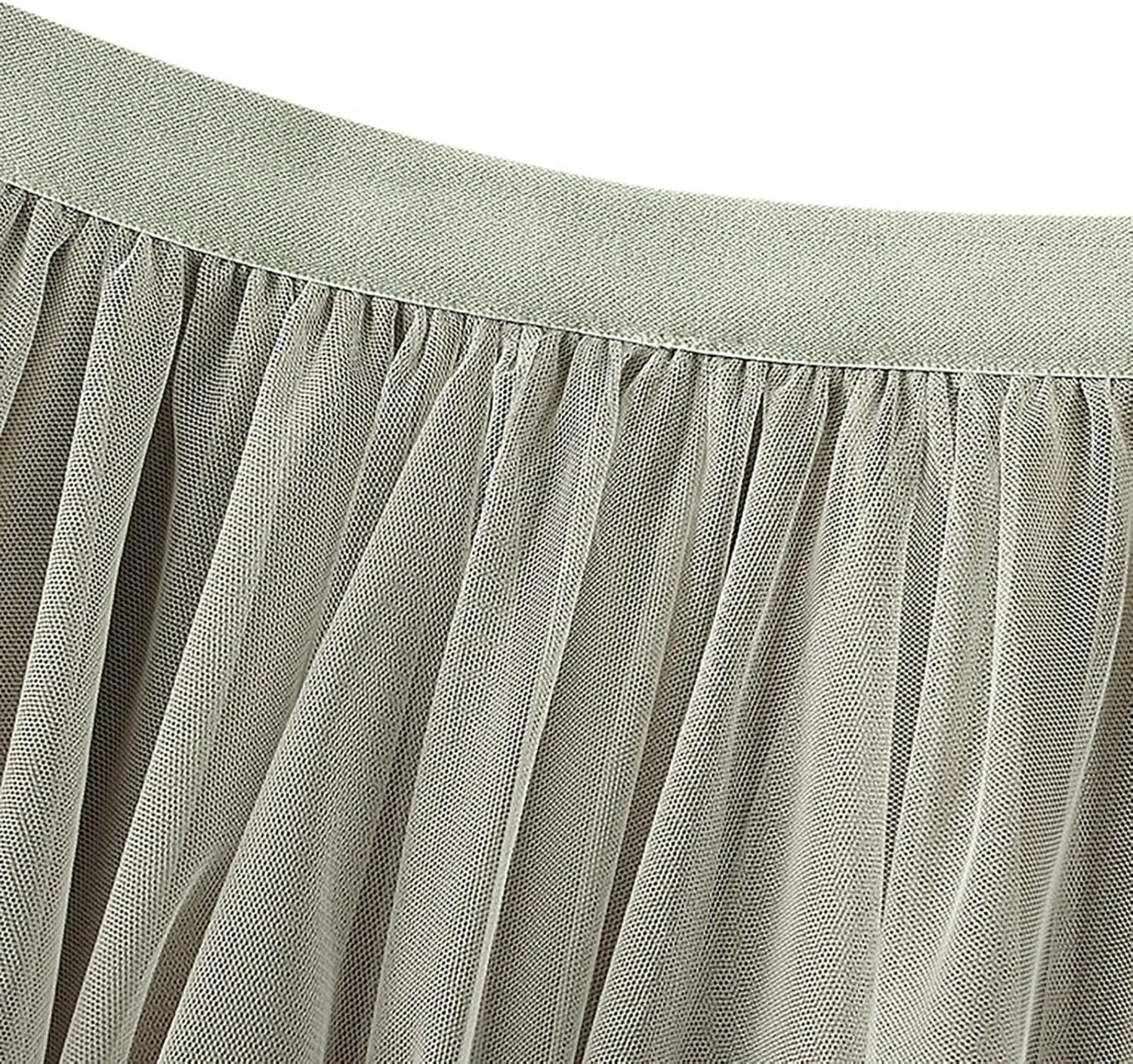 Women's Tulle Skirt,Tutu Skirt,A-Line Mesh Midi Skirtasymmetrical Pleated Elastic High Waist Layered St.