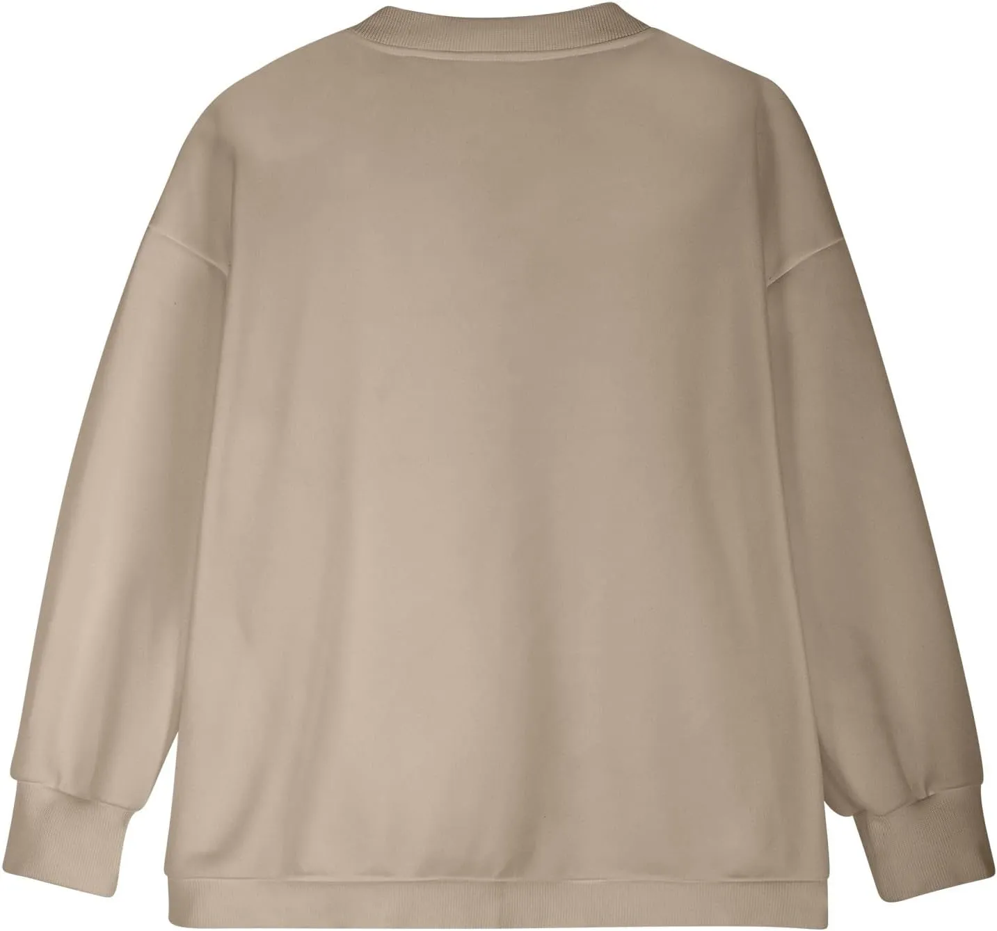 Women's Zip Up Sweatshirt Jackets No Hood Long Sleeve Sweatshirt Casual Loose Fit Outerwear with Pockets Fall Clothes