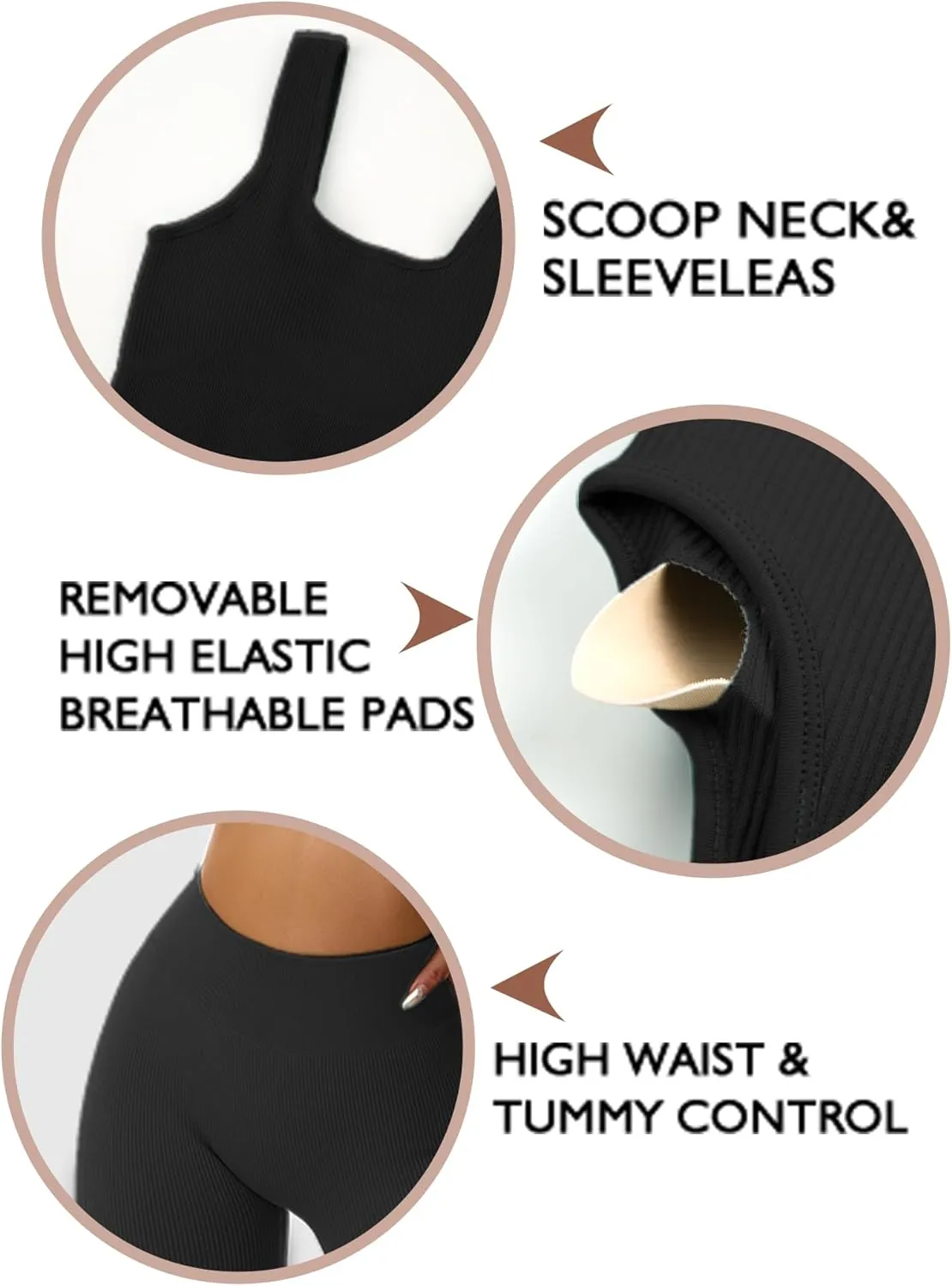 Workout Sets for Women Two Piece Sets for Women Summer Seamless Ribbed High Waist Leggings with Sports Bra Gym Sets